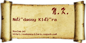 Nádassy Klára névjegykártya