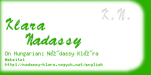 klara nadassy business card